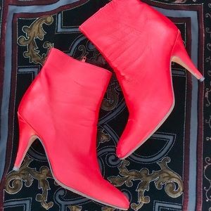 Biondini Vintage Red Leather Booties